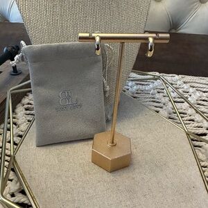 Bony Levy 14k Yellow Gold J Hoop Earrings - New In Pouch